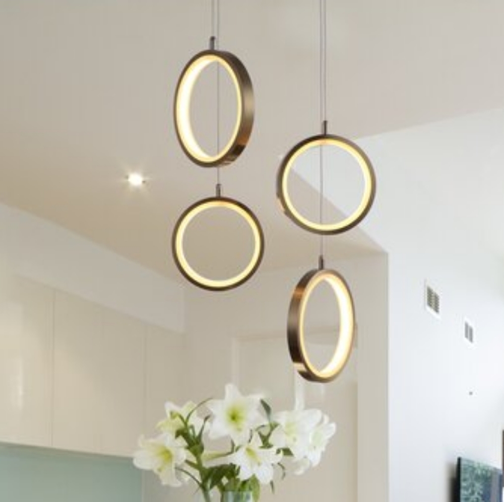 Luxury 4-Cluster Geometric Pendant Light